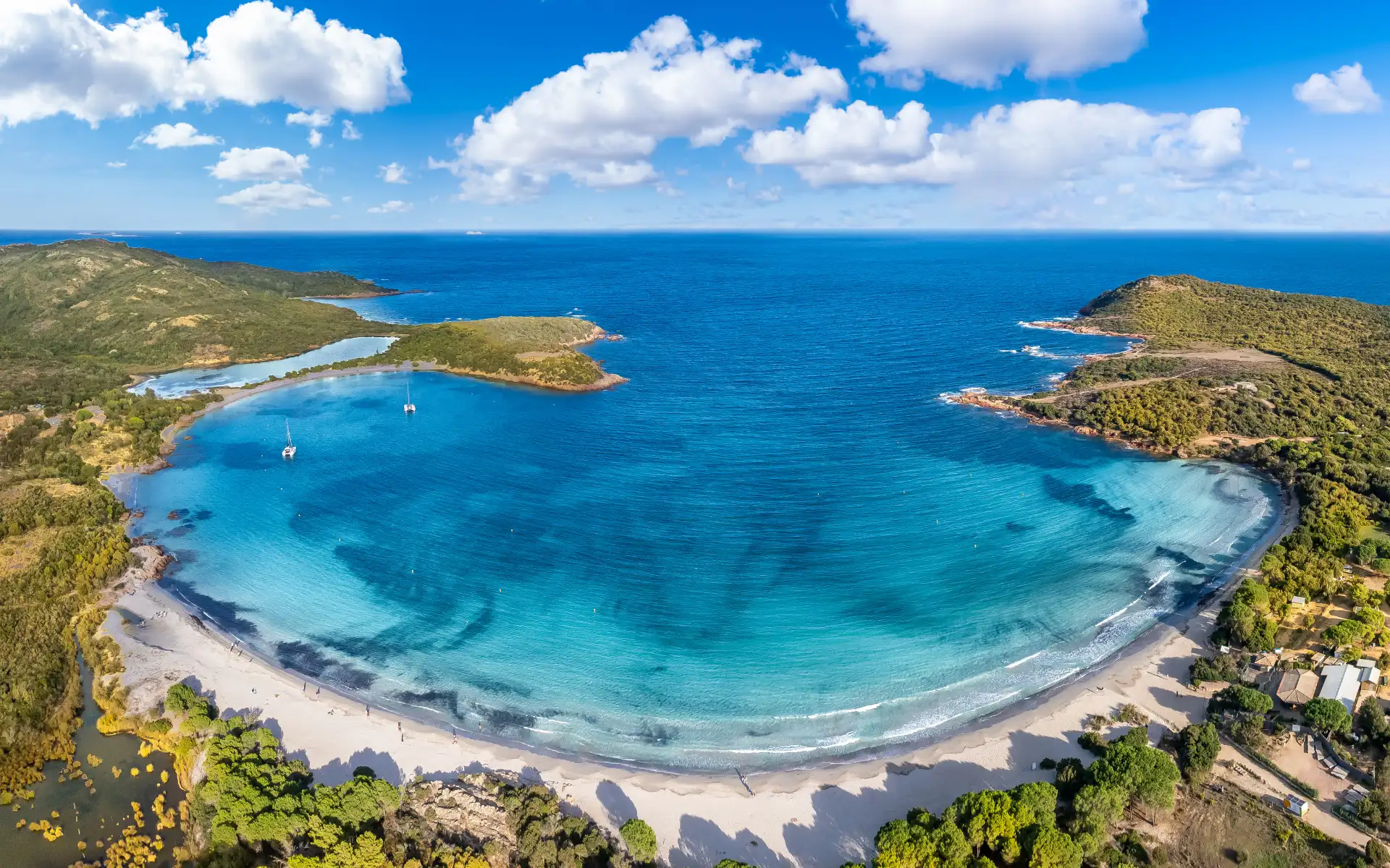 aerial view Rondinara Bay Corsica