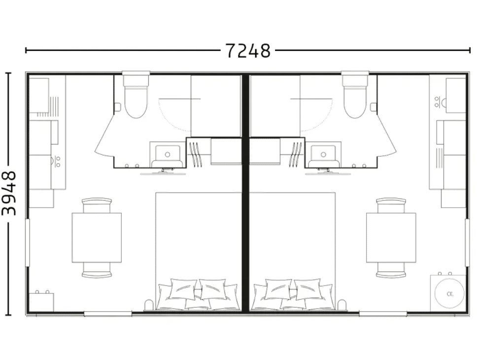 Bilbao Double 2 chambres – 2 salle de bains – 2 cuisines – 2 TV
